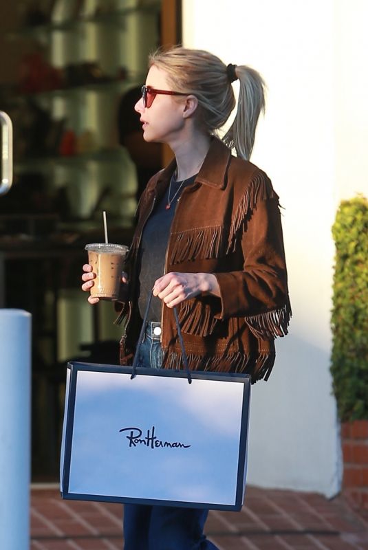 EMMA ROBERTS Shopping at Ron Herman in West Hollywood 12/18/2019