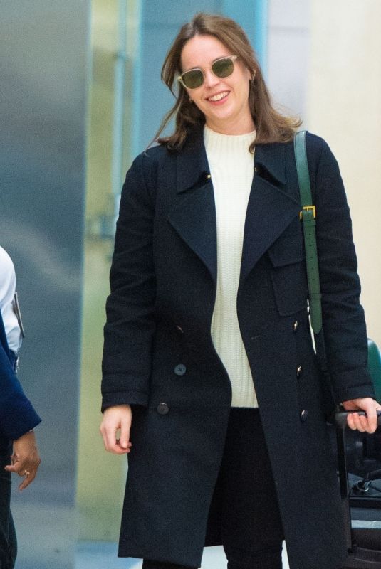 FELICITY JONES at JFK Airport in New York 11/30/2019