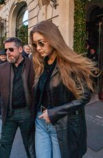 GIGI HADID Leaves Royal Monceau Hotel in Paris 12/04/2019