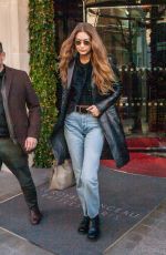 GIGI HADID Leaves Royal Monceau Hotel in Paris 12/04/2019