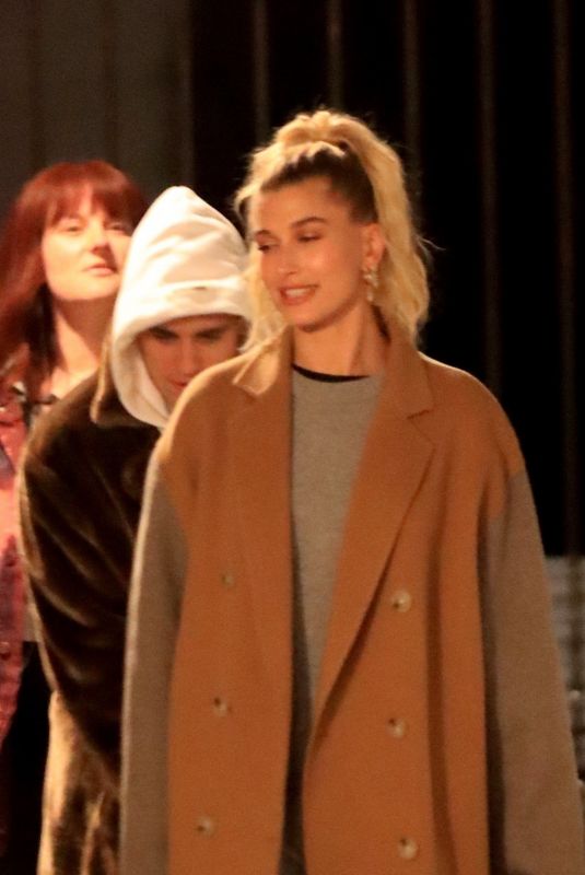 HAILEY and Justin BIEBER Arrives at Night Church Service in Beverly Hills 12/04/2019