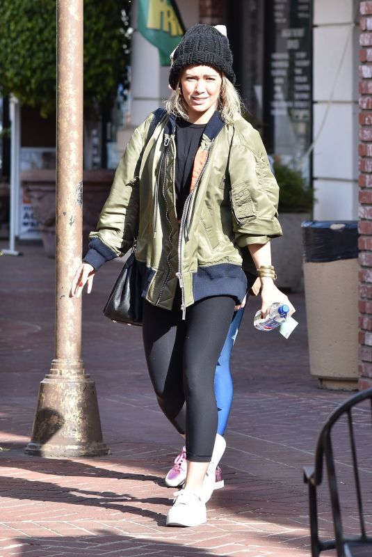 HILARY DUFF Leaves a Gym in Sherman Oaks 12/18/2019