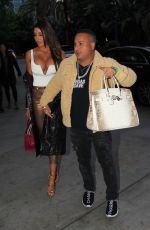 HOLLY SONDERS and Vegas Dave Arrives at Lakers Game in Los Angeles 12/25/2019