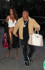 HOLLY SONDERS and Vegas Dave Arrives at Lakers Game in Los Angeles 12/25/2019