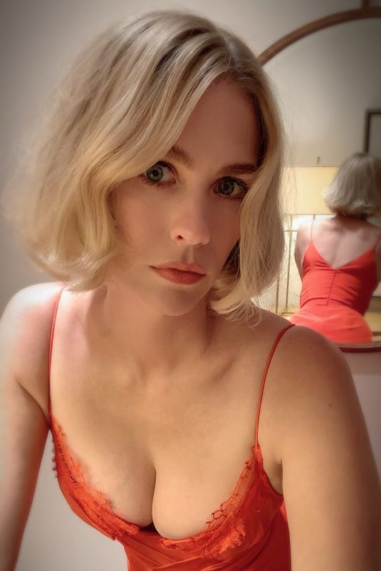 JANUARY JONES in an Orange Dress – Instagram Photos 12/10/2019