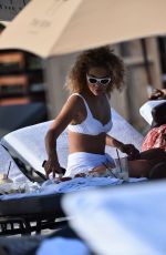 JASMINE SANDERS in Bikini at a Beach in Miami 12/11/2019