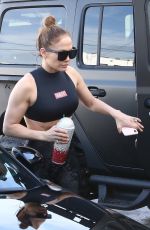 JENNIFER LOPEZ in Tights Arrives at Yoga Studio in Miami 12/21/2019