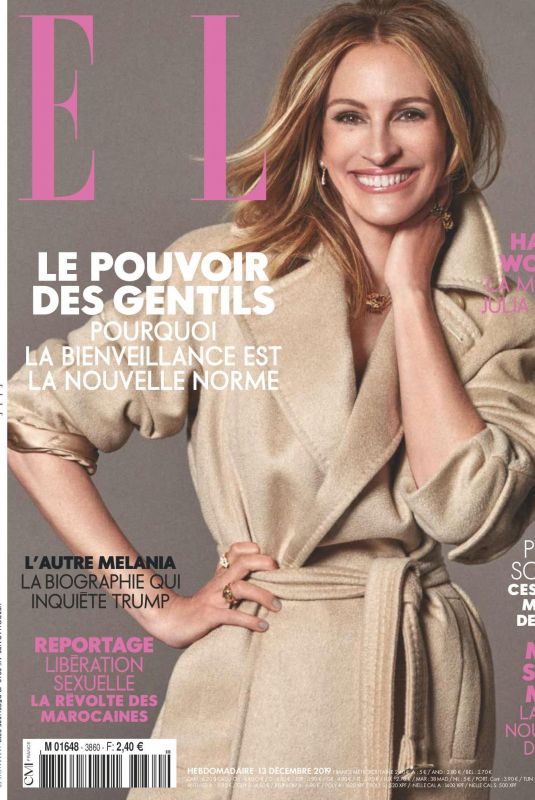 JULIA ROBERTS in Elle Magazine, France December 2019
