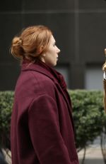 KALEY CUOCO and ZOSIA MAMET on the Set of The Flight Attendant in New York 12/18/2019