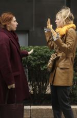 KALEY CUOCO and ZOSIA MAMET on the Set of The Flight Attendant in New York 12/18/2019