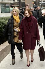 KALEY CUOCO and ZOSIA MAMET on the Set of The Flight Attendant in New York 12/18/2019