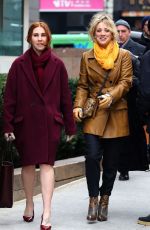 KALEY CUOCO and ZOSIA MAMET on the Set of The Flight Attendant in New York 12/18/2019