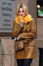 KALEY CUOCO and ZOSIA MAMET on the Set of The Flight Attendant in New York 12/18/2019