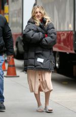 KALEY CUOCO on the Set of The Flight Attendant in New York 12/16/2019