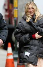 KALEY CUOCO on the Set of The Flight Attendant in New York 12/16/2019