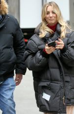 KALEY CUOCO on the Set of The Flight Attendant in New York 12/16/2019