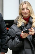 KALEY CUOCO on the Set of The Flight Attendant in New York 12/16/2019