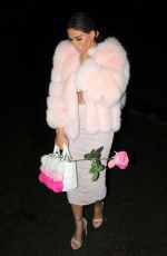 KATIE PRICE in a Pink Fur Coat Night Out in London 12/26/2019