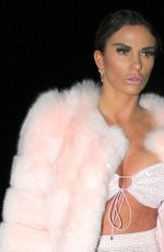 KATIE PRICE in a Pink Fur Coat Night Out in London 12/26/2019