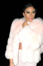 KATIE PRICE in a Pink Fur Coat Night Out in London 12/26/2019