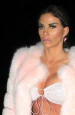 KATIE PRICE in a Pink Fur Coat Night Out in London 12/26/2019