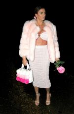 KATIE PRICE in a Pink Fur Coat Night Out in London 12/26/2019