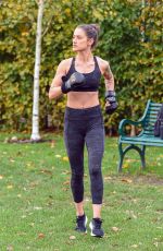 KATIE WAISSEL Works Out at a Park a London 12/28/2019