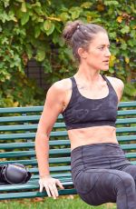 KATIE WAISSEL Works Out at a Park a London 12/28/2019