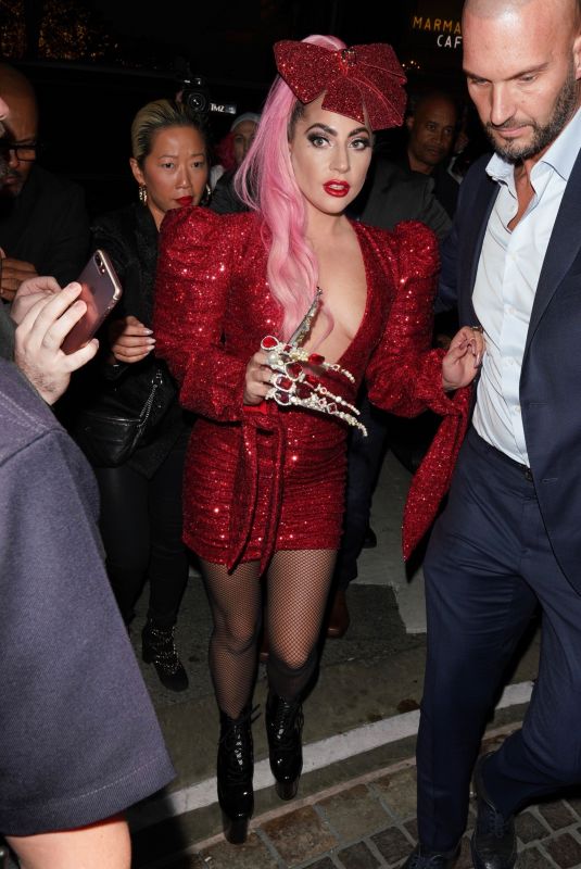 LDY GAGA Arrives at Her Haus Labs Makeup Pop Up Launch at The Grove 12/05/2019