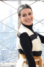 LEA MICHELE Celebrate 2019 Holiday Light Show at Empire State Building in New York 12/03/209