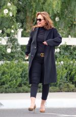 LEAH REMINI Leaves a Restaurant in Hollywood 12/17/2019