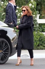 LEAH REMINI Leaves a Restaurant in Hollywood 12/17/2019