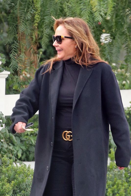 LEAH REMINI Leaves a Restaurant in Hollywood 12/17/2019