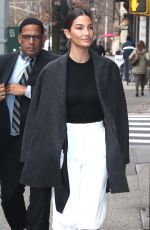 LILY ALDRIDGE Arrives at a Business Meeting in New York 12/11/2019