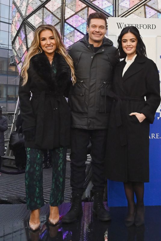 LUCY HALE and JESSIE JAMES at Dick Clark’s New Year’s Rockin’ Eve Press Junket in New York 12/30/2019