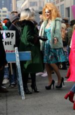 LUCY HALE on the Set of Katy Keene in New York 12/06/2019
