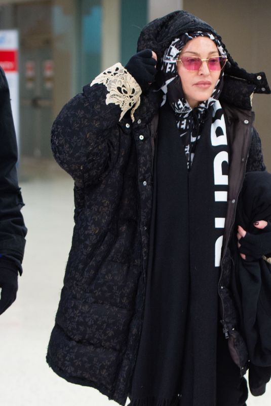 MADONNA Arrives at JFK Airport in New York 12/27/2019