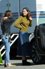 MANDY MOORE on the Set of This Is Us in Los Angeles 12/17/2019