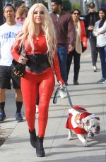 MARCELA IGLESIAS Out with Her Dog in Beverly Hills 12/22/2019