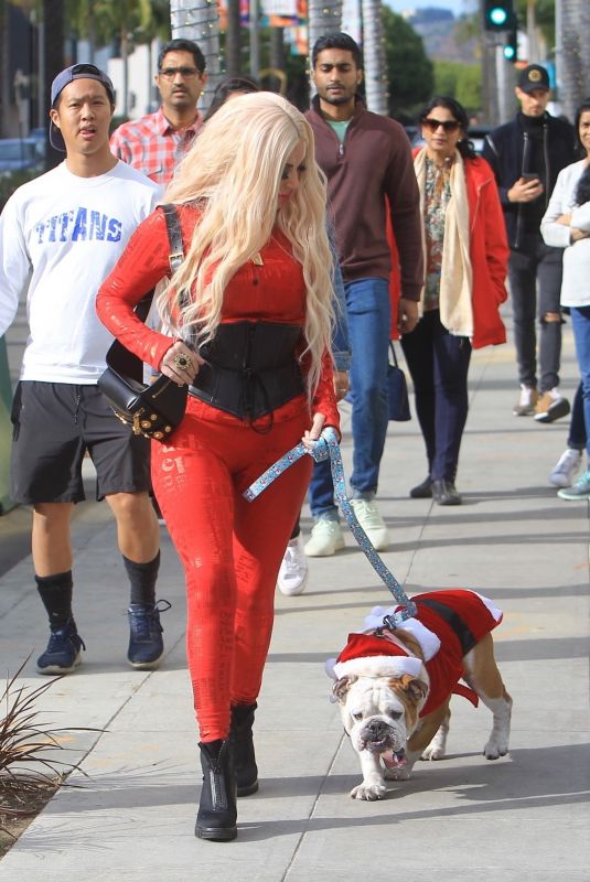 MARCELA IGLESIAS Out with Her Dog in Beverly Hills 12/22/2019