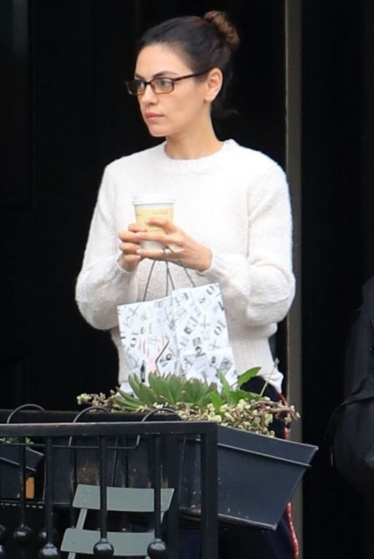 MILA KUNIS Leaves Alfred