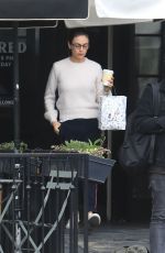 MILA KUNIS Leaves Alfred