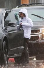 MILA KUNIS Out on a Rainy Day in Los Angeles 12/08/2019