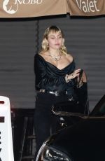 MILEY CYRUS and Cody Simpson Leaves Nobu Restaurant in Malibu 10/12/2019