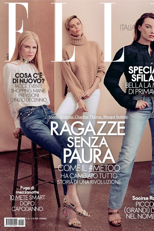 NICOLE KIDMAN, CHARLIZE THERON and MARGOT ROBBIE in Elle Magazine, Italy January 2020