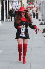 PHOEBE PRICE Out with Her Dog in Los Angeles 12/19/2019