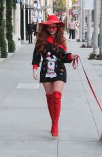 PHOEBE PRICE Out with Her Dog in Los Angeles 12/19/2019