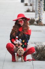 PHOEBE PRICE Out with Her Dog in Los Angeles 12/19/2019