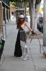 PHOEBE PRICE Out with Her Dog in Los Angeles 12/30/2019