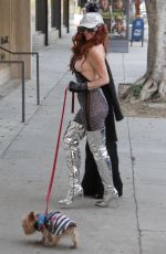 PHOEBE PRICE Out with Her Dog in Los Angeles 12/30/2019